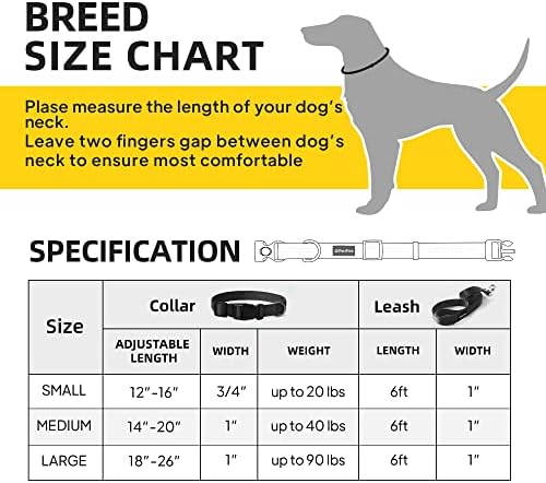 Комплект светлоотразителни греди и каишки PetiFine за малки кучета със средни размери, 6 фута набор от каишки и греди с 4 светлоотразителни редовете висока видимост, по-