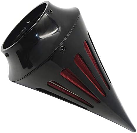 HTTMT - Лъскаво Черен конус A/ Large с шипове и миещ се въздушен филтър, Съвместим с воздухозаборником въздушен филтър VT750 през Цялата година [P/N: US-CONE-A-BIG]