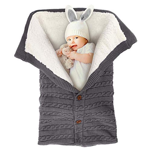 Детско Пеленальное одеало за новородени - Топло, Уютно и меко Вязаное флисовое одеало за момче и Момиче - Сладък и полезен подарък за