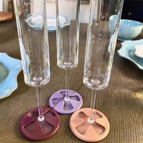 Възглавници AcScent Уникални кръгли мини силиконови подложки – Подходящи за чаши за вино, чаши, чаши – Цветни комплекти за каботажните