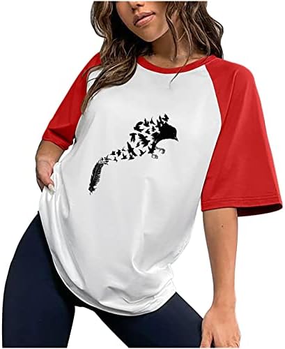 Ризи с Принтом Птици Дамски Забавно Графична Тениска Nature Country Тениска Ежедневни Тениска С Кръгло деколте И Къс Ръкав