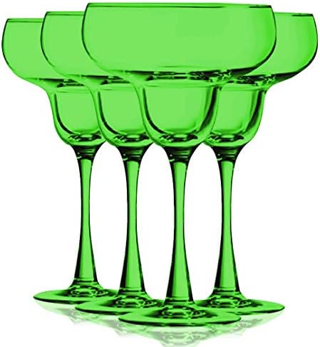 Настолни Чаши King Light Green Full Accent Margarita обем 9,5 грама вино - Комплект от 4 допълнителни ярки цветове