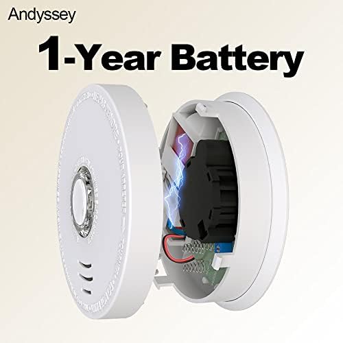 Димна аларма Andyssey с взаимозаменяеми батерия 9 В, Фотоелектричния сензор с контролния бутон, Предупреждение за ниско зареждане на