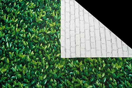 Harfirbe 3x5 фута Двустранен Фон за Снимки с Бяла Тухлена Стена 2 в 1, Фонове, за Снимки с Зелени Листа, на Фона на Фотосесия на Новородено, Подпори