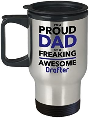 Горд татко на Зашеметяващ кафе чаши Drafter Travel, Подарък за Деня На Бащите За татко От Son Daughter Kids
