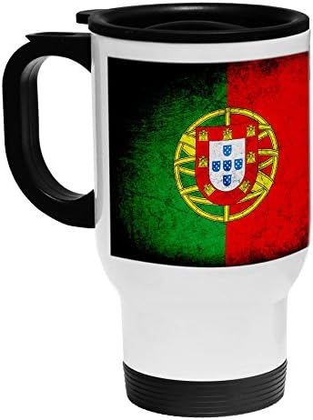 Най-добрата Бяла утайка от/Пътна чаша от неръждаема стомана ExpressItBest - Флаг на Португалия (Португалски) - Селски