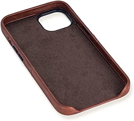 Чанта-портфейл Dockem за iPhone 13 с вградена метална плоча за магнитно закрепване и 2 джобове за кредитни карти: Exec M2, висококачествена изкуствена кожа (6,1 iPhone 13, кафяв)