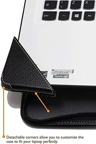 Серия Broonel - Contour - Черен защитен калъф от твърда кожа, съвместим с 14-инчов лаптоп HP Chromebook X360 с мек покрив 2 в 1 с докосване