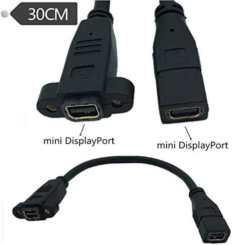 Съединители 1 ФУТ 30 см Мини-Дисплейный порт от контакта към електрическата мрежа Удлинительный кабел Кабел Mini DP Може да Улови кабел за закрепване на панела Кабел 30 c