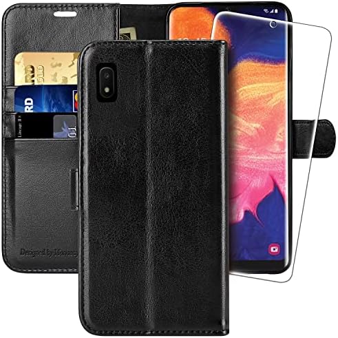 Чанта-портфейл MONASAY за Galaxy A10E, [Защитно фолио за дисплея в комплекта] [Блокиране на RFID] Кожен калъф-книжка с панти капак и притежател на кредитна карта за Samsung Galaxy A10E 5,8