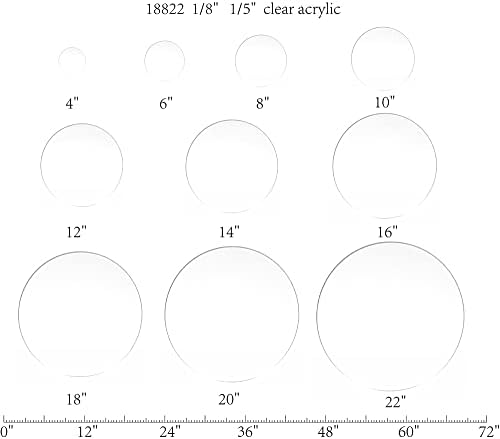 FixtureDisplays® 12PK 14 Прозрачен диск от акрил, плексиглас Lucite Circle, дебелина 3/16 инча 18822-14-3/16-12PK-SL