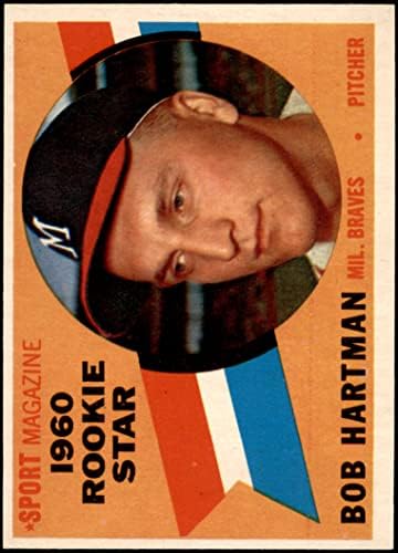 1960 Topps # 129 Звезда-начинаещ Боб Хартман Милуоки Брейвз (Бейзболна картичка) EX/MT Braves