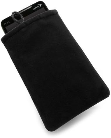 Калъф BoxWave, който е съвместим с LG Optimus 3D (Case by BoxWave) - Кадифена торбичка, Мек калъф от велюровой плат с завязками за LG Optimus 3D - Черно jet black