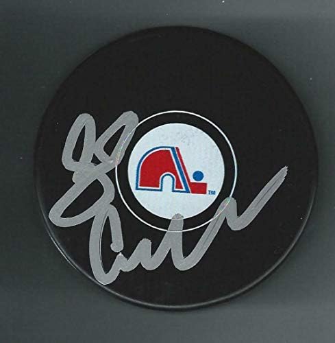 Джино Кавалини Подписа шайбата Квебек Nordiques - за Миене на НХЛ с автограф