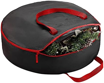 чанти за коледната елха, за защита на вашия празничен венец, голям прозрачен органайзер, чанта за съхранение, здрави дръжки, надуваеми