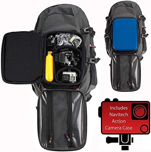 Раница за екшън камери Navitech и син калъф за съхранение с вградено нагрудным колан - Съвместим с екшън камера Campark X30 4K