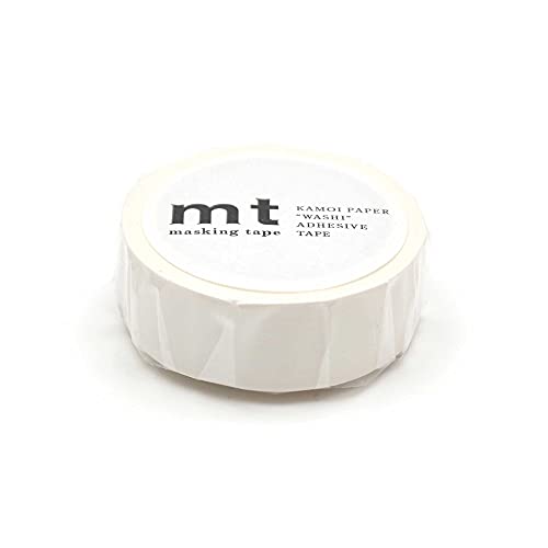 Залепваща лента за хартия MT Solids Washi, 3/5 x 33, Матово бяла (MT01P208R)