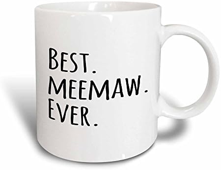 Чаша 3dRose Best Meemaw Ever, 1 брой (опаковка от 1), черна