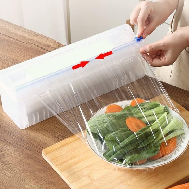 JAHH Потребителска опаковка за многократна употреба за хранителни пластмасови опаковки с нож Регулируем нож за храна филм Кухненски принадлежности