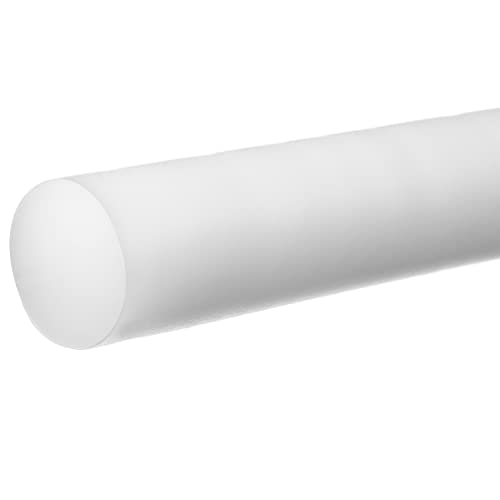 Пластмасов прът от гомополимера ацеталя Delrin, Бяла, диаметър 1-3 /8 инча х 3 метра. Дълъг