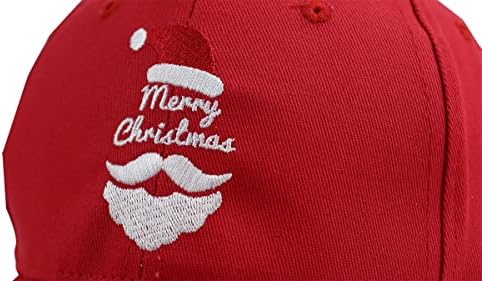 KKMKSHHG Весела Коледна Шапка Унисекс За Възрастни Реколта Регулируема бейзболна шапка на Дядо Червен/Бял