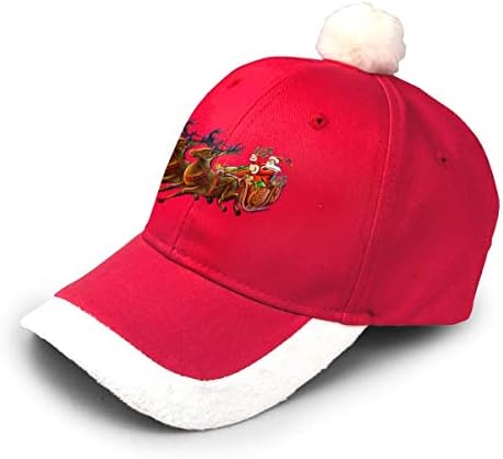 KKMKSHHG Весела Коледна Шапка Унисекс За Възрастни Реколта Регулируема бейзболна шапка на Дядо Червен/Бял