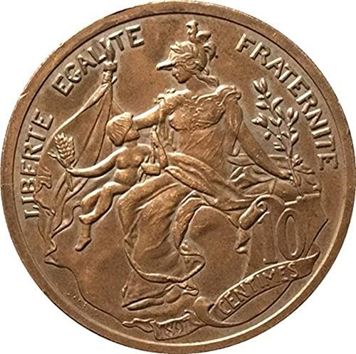 Френска Монета От Чиста Мед, Покрити със Сребро, Със Задвижване от Занаяти, Колекция от монети, Възпоменателна Монета