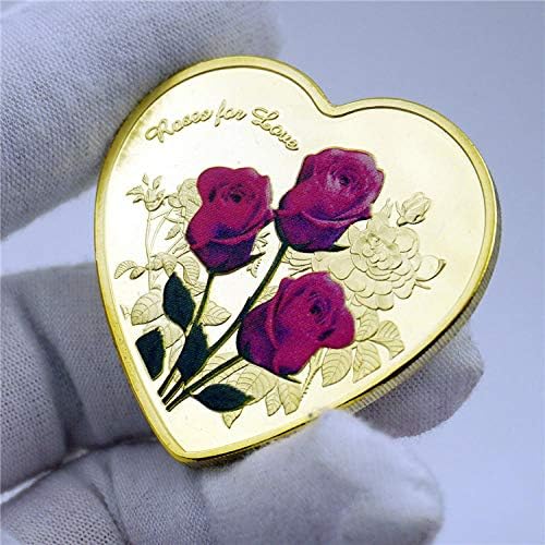 Криптовалюта Любима Монета Възпоменателна Монета 520 Във Формата На Сърце Любов Позлатена Роза Влюбен Благословия Желае Монета Са Подбрани