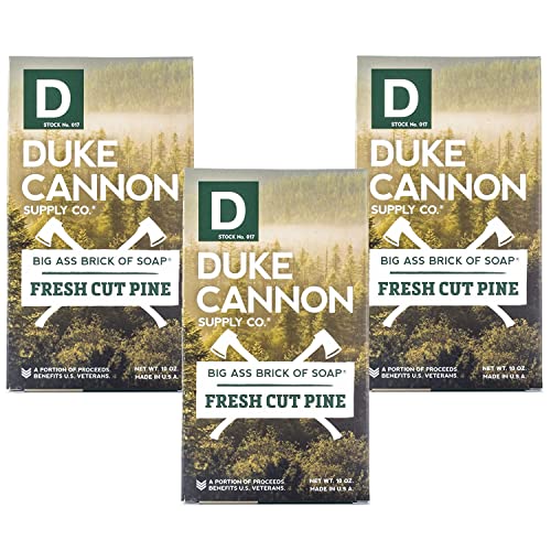 Duke Cannon Supply Co. Част от сапун Big Ass Brick of за мъже от свежесрезанной бор (аромат расщепленной бор) в няколко опаковки - Отличен