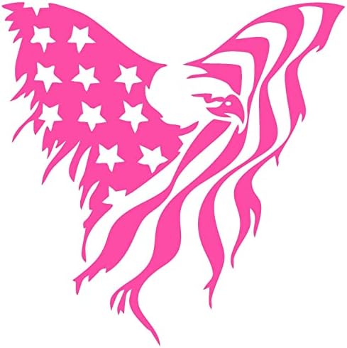 Винилизированные етикети с Орел на Американски Флаг за автомобилна Броня, Лаптоп, Таблет, Телефон (10 x 10, ярко-розов)