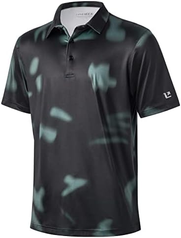 Риза за голф Ephemoca за Мъже Dry Fit Performance С Принтом с Къс Ръкав, Впитывающая Влагата Риза с къси ръкави
