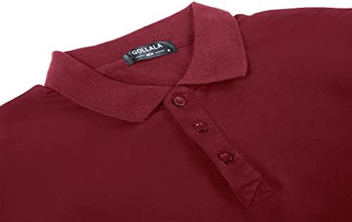 Gollala Мъжки Ризи Polo Classic Намаляване за Ежедневни Памучни Тениски Голф, Поло с Дълъг Ръкав
