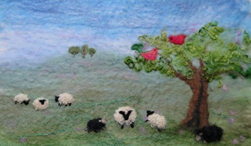 Комплект за филц с участието на овче пейзаж Artfelt, внимателно разработен набор за бродерия за създаване чувствах картини с изображение