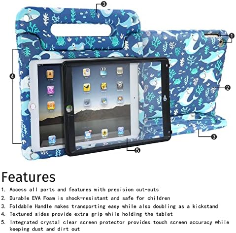 Калъф HDE за iPad Air 2 - Детски устойчив на удари Броня, Масивна капачка, Дръжка-шкаф с вградена защита на екрана за Apple iPad Air
