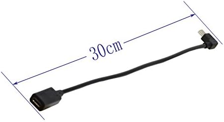 zdyCGTime (Mini USB-USB C дължина от 30 см, USB конектор Тип C за да се свържете с удлинительному кабел Mini USB Type C на 90 градуса,
