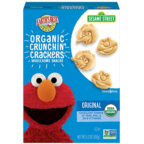 Най-добрите органични бисквити Earth's Sesame Street за деца, оригинални, в опаковка от 5,3 унции