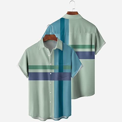 2023 Нова Цветна Риза С Къси Ръкави Мъжка Лятна Плажна Стилна отличава със спокойна Ежедневна Риза за Мързеливи Тренировки Мъжка Риза