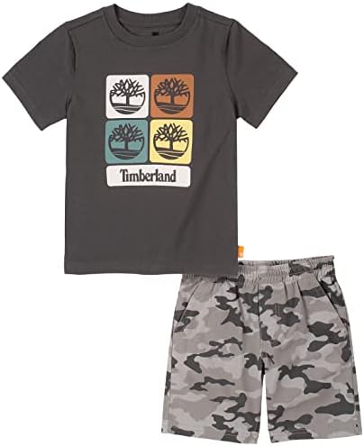 Кратък комплект тениски Timberland за малки момчета от 2 теми