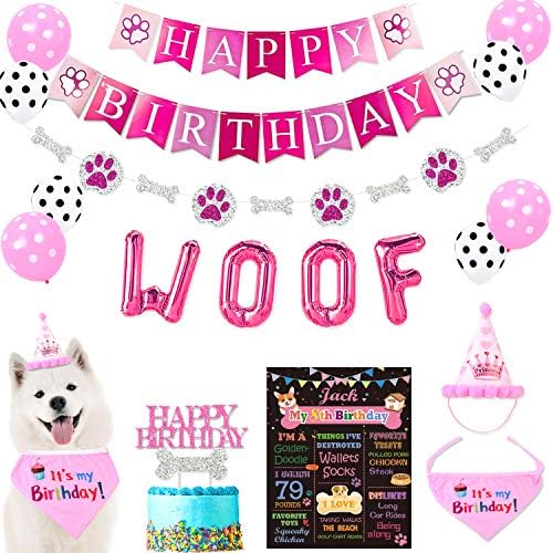 Украса за парти в чест на рождения Ден на кучето Inspo, Кърпа за рождения Ден на Кучето, Капачка за рождения Ден на Кучето, Банер за