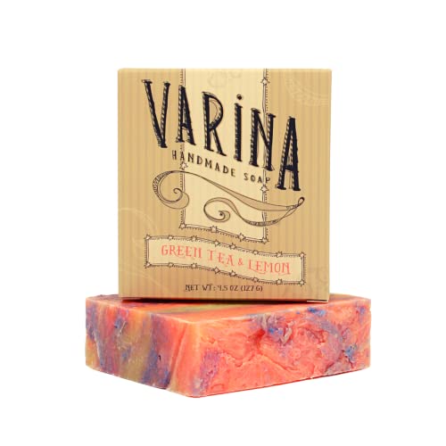 Сапун Varina Natural Green Lemon Tea Bar-Soap - Нежното Почистване за Чувствителна кожа, Различни - 3 опаковки - Чувствам Здрава и сияйна кожа