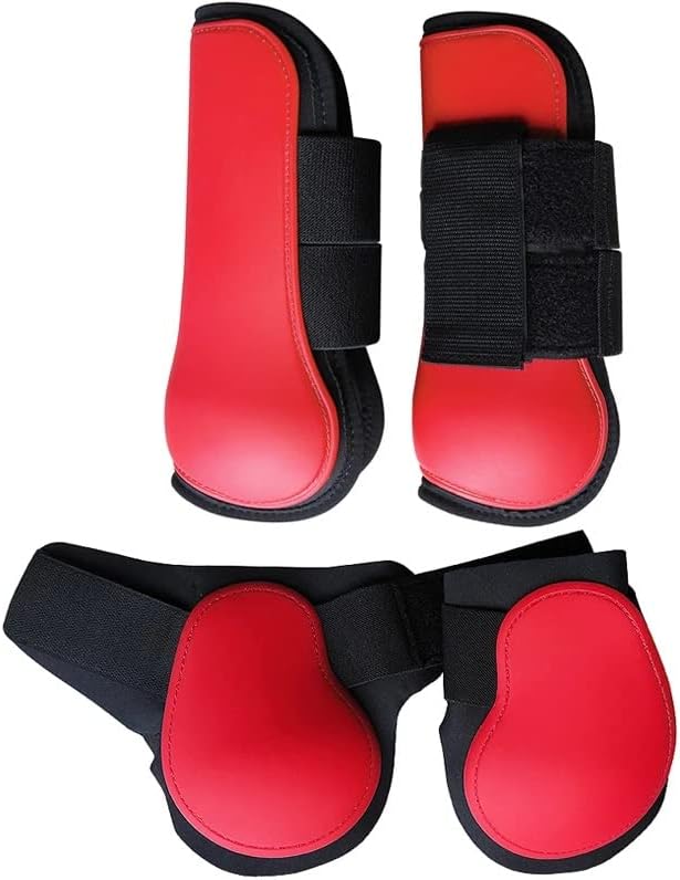 N/A Обувки за защита на сухожилията на коня, обувки с предпазител за защита на краката на коня (Цвят: червен, размер: код L)