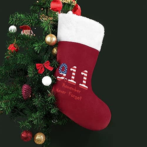 11 Септември не Забравяйте, Никога Не забравяйте Коледни Чорапи Отглеждане на Коледна Елха Дядо коледа Декорации Висящи Украса за Камината