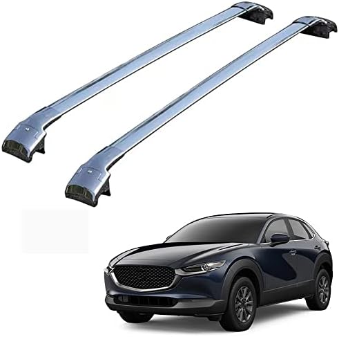 Подходящ за Mazda CX-30 2020-2023 Рейлинги багажник на покрива Носещи Поперечины Греда Алуминий, Сребро 2 елемента