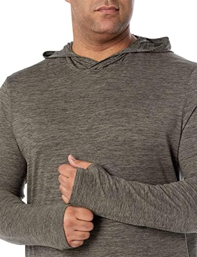 Мъжки Технологичная Еластична тениска с качулка Essentials с дълъг ръкав