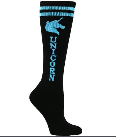 MOXIE Чорапи Младежки Черно-Сини Чорапи за фитнес Super Unicorn до коляното