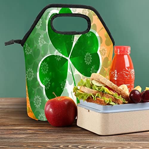 Мъжка Чанта за обяд GUEROTKR, Изолиран Обяд-Бокс, Кутия за Обяд за възрастен, безшевни зелен модел под формата на детелини на Деня на