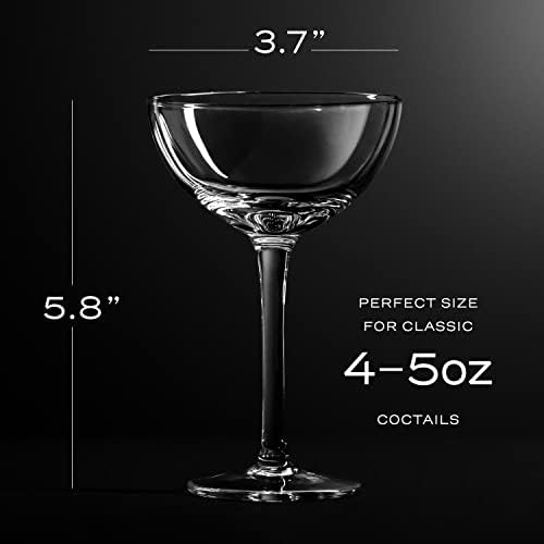 Реколта Кристални Чаши за шампанско | Комплект от 6 | 4-5 грама на Класическата Коктейльной съдове - Martini, Manhattan, Cosmopolitan,
