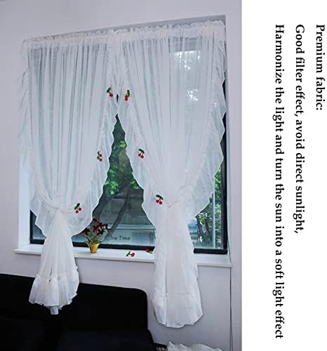 Реколта пердета от воал с къдри GELISURE - 1 бр., Прозрачни пердета от воал на прозореца - за момичета стая/Хол/балкон, Декоративни Газови