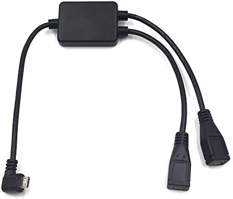 5-Пинов Сплитер Kework Micro USB, 30 см кабел-Сплитер Micro USB под прав ъгъл, 2 порт Micro USB-хъб, от 1 щепсела до 2 Штекерных удължител,