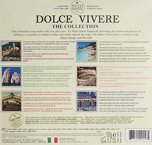 Ф колекция от сапуни Nesti Dante Dolce Vivere 5,3 унции (опаковка от 6 броя)